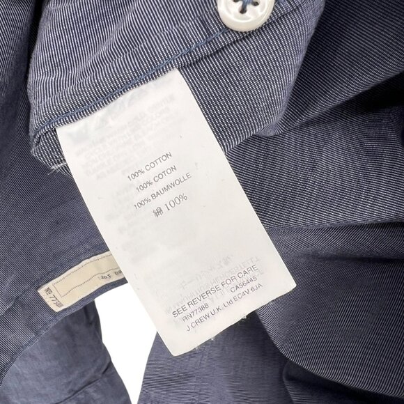 J.Crew Mens Slim Fit Blue Cotton Button-Up Shirt Size Medium - Picture 9 of 11